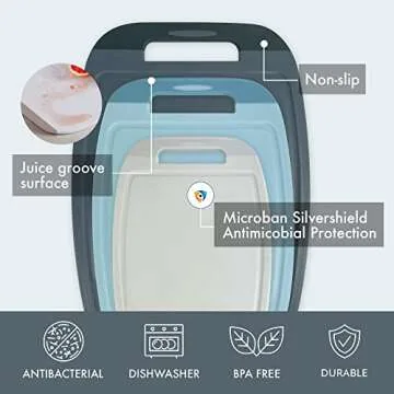 Neoflam Microban Plastic Cutting Board Set - 3 Sizes
