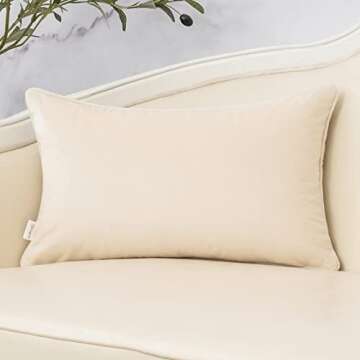 Yangest Beige Twigs Lumbar Throw Pillow Cover Branches Velvet Cushion Case Neutral Oblong Pillowcase...