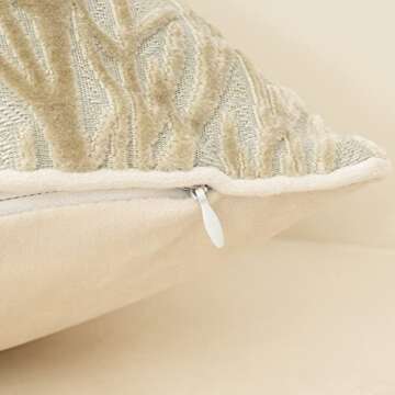 Yangest Beige Twigs Lumbar Throw Pillow Cover Branches Velvet Cushion Case Neutral Oblong Pillowcase for Sofa Couch Bedroom Living Room Home Decor, 12x20 Inch