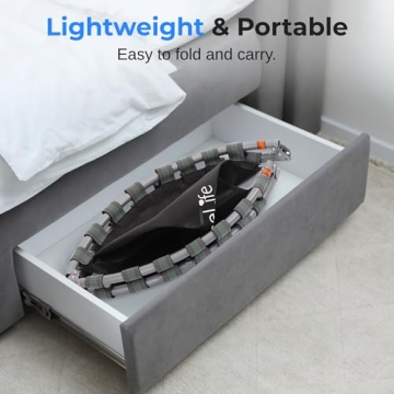 SereneLife 36" Mini Foldable Toddler Trampoline with Handle Bar, Spring-Free Rebounder Trampoline for Kids, Indoor/Garden Fitness & Play, Exercise Fun, Supports 150 lbs, Sky Blue