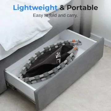 SereneLife 36" Mini Foldable Toddler Trampoline with Handle Bar, Spring-Free Rebounder Trampoline for Kids, Indoor/Garden Fitness & Play, Exercise Fun, Supports 150 lbs, Sky Blue