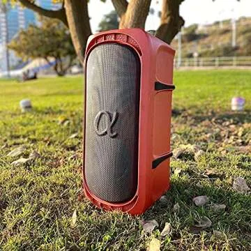 Alphasonik Reaktor One Portable Party Speaker Box High Power Alpha Bass Technology Wireless Bluetooth Mic and Guitar Inputs Phone Charger USB Player AUX App Control Long Lasting Battery up to 18 Hours