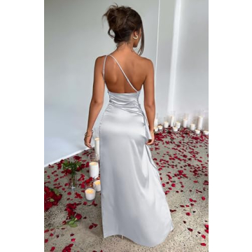 Elegant One Shoulder Satin Maxi Dress for Every Occasion