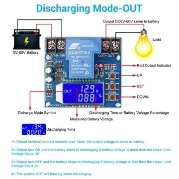 ICSTATION 30A Low Voltage Disconnect with LCD Display