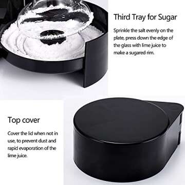 3-Tier Bar Glass Rimmer for Perfect Cocktails