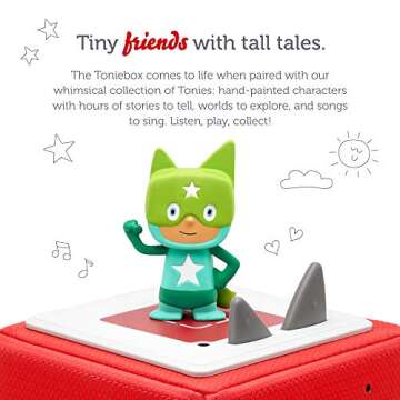 Tonies Superhero Creative Audio Character - Record and Upload up to 90 Minutes of Your Own Stories and Songs - Turquoise/Green