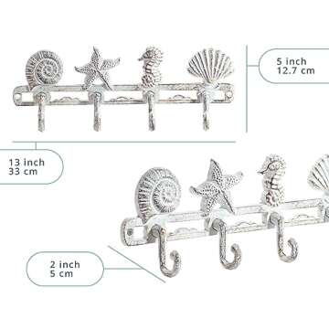Vintage Seashell Coat Hook for Coastal Decor