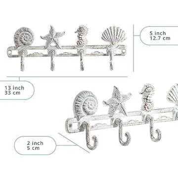 Vintage Seashell Coat Hook for Coastal Decor