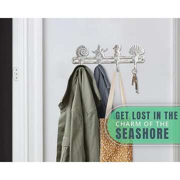 Vintage Seashell Coat Hook for Coastal Decor