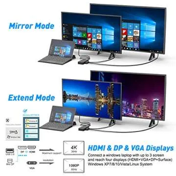Surface Pro Dock for Surface Pro 4/Pro 5/Pro 6 USB Hub Docking Station with Gigabit Ethernet, 4K HDMI VGA DP Display, 3xUSB 3.0, Audio Out, USB C, SD/TF Card Slot Combo Dock Only for Surface Pro 4/5/6
