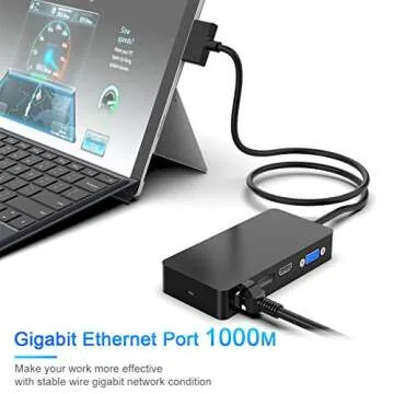Surface Pro Dock for Surface Pro 4/Pro 5/Pro 6 USB Hub Docking Station with Gigabit Ethernet, 4K HDMI VGA DP Display, 3xUSB 3.0, Audio Out, USB C, SD/TF Card Slot Combo Dock Only for Surface Pro 4/5/6