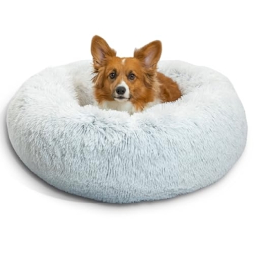 Sheri Calming Donut Bed Plush Shag Fur for Pets