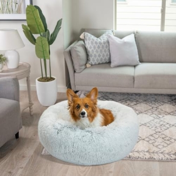 Sheri Calming Donut Bed Plush Shag Fur for Pets