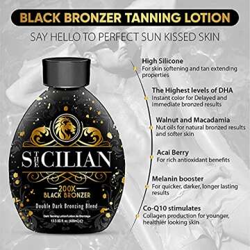 The Sicilian 200X Black Bronzer Tanning Lotion