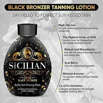 The Sicilian 200X Black Bronzer Tanning Lotion