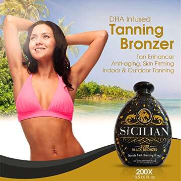 The Sicilian 200X Black Bronzer Tanning Lotion