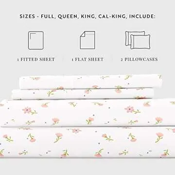 Sleep Better with Linen Market Pink Floral Full Sheet Set