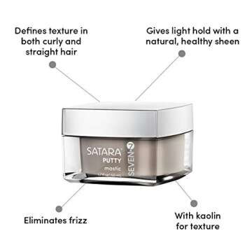 Satara Putty Mastic from SEVEN Haircare Anti Frizz Defining Cream for Curly Hair or Straight Hair, Gluten Free, Alcohol Free, 1.7 fl. oz.