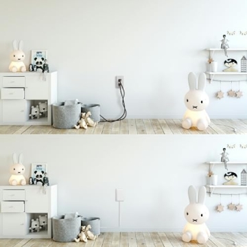 Sleek Socket No Shock Child & Pet Protector Outlet Concealer with Protective Cord Clips, Flat Extension Cord with 3 Outlets Power Strip (Safeguards Toddlers and Pets from Chewing Dangerous Cords)