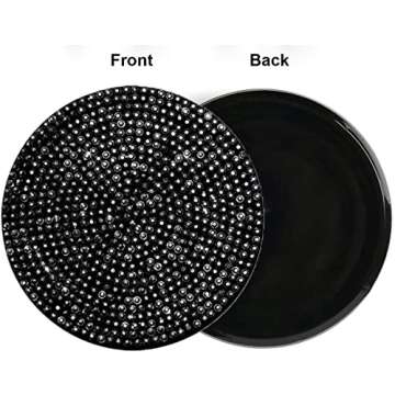 Bling Cup Holder Car 2Pcs Interior Accessories Crystal Rhinestone Universal 2.77 inch Insert Coaster Silicone Anti Slip,Black Diamond