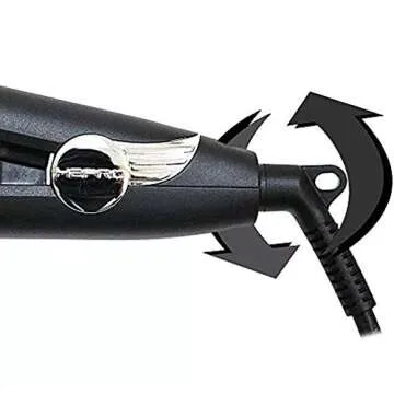 H2PRO Black Diamond 1 Inch Tourmaline Ceramic Straightening Iron - Cutting Edge Professional Flat Iron for All Hair Types