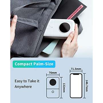 Phomemo Label Maker D30 with 5 Adhesive Label Thermal Paper Bluetooth Label Maker Thermal Label Printer Paper, Easy to Use,for Home Office School Organization,Gift - White