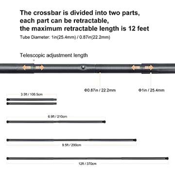 Britek#4214A Photo Studio Cross Bar for Background Support 4214A