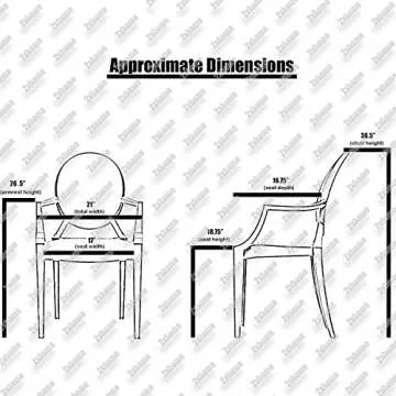 2xhome Set of 2 Smoke Modern Glam Ghost Chairs Chair with Arms Molded Acrylic Plastic Mirrored Furniture Dining Retro for Writing Desk Dining Living Bedroom Outdoor Vanity Accent