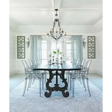 2xhome Set of 2 Smoke Modern Glam Ghost Chairs Chair with Arms Molded Acrylic Plastic Mirrored Furniture Dining Retro for Writing Desk Dining Living Bedroom Outdoor Vanity Accent