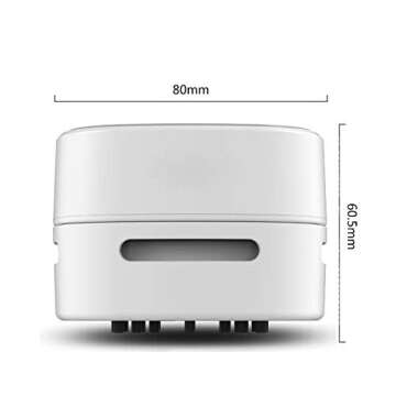 COTREE Portable White Desk Vacuum - Mini Small Cute Table Cordless Portable Handheld Cleaner for Office, School or Home 2AA Battery (Not Included)