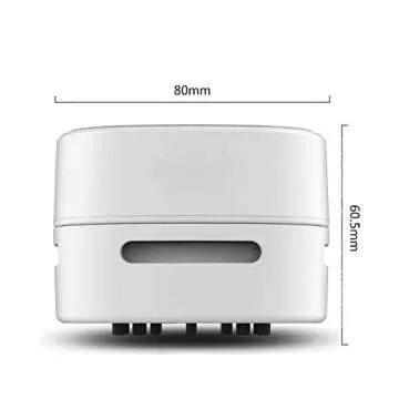COTREE Portable White Desk Vacuum - Mini Small Cute Table Cordless Portable Handheld Cleaner for Office, School or Home 2AA Battery (Not Included)