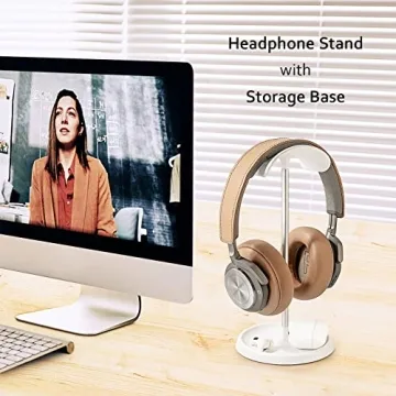 Stylish Heavy Base Headphone Stand with Tray for All Headsets