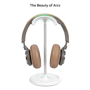 Stylish Heavy Base Headphone Stand with Tray for All Headsets