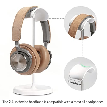 Stylish Heavy Base Headphone Stand with Tray for All Headsets