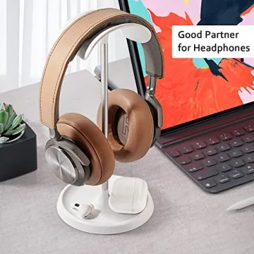 Stylish Heavy Base Headphone Stand with Tray for All Headsets