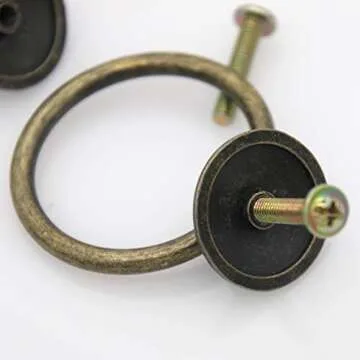 Antique Brass Drawer Pulls Set of 6 - Vintage Design