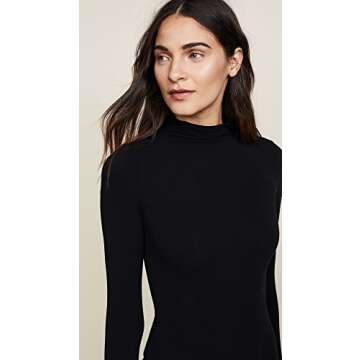 commando Women's Ballet Mock Neck Thong Bodysuit, Black, One Size