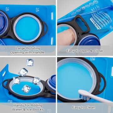 JOYHILL TPU Hydration Bladder,1.5L 2L 3L Water Bladder for Hiking Backpack BPA Free Leak Proof Hydration Pack for Camping Running Biking Hiking (1.5L)