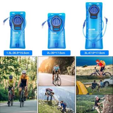 JOYHILL TPU Hydration Bladder,1.5L 2L 3L Water Bladder for Hiking Backpack BPA Free Leak Proof Hydration Pack for Camping Running Biking Hiking (1.5L)