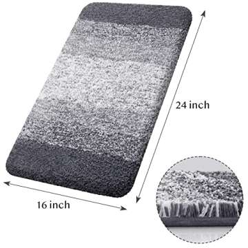 KMAT Bathroom Rugs Bath Mat 16"x24" Luxury Soft Shaggy Absorbent Bathroom Mats Non Slip Plush Bathma...