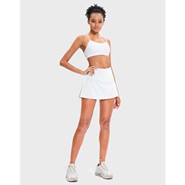 Soothfeel Pleated Tennis Skirt for Women with Pockets Women's High Waisted Athletic Golf Skorts Skirts for Workout Running