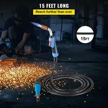 Happybuy 250Amp 15Ft Mig Welding Gun fit for Miller Welding Gun Torch Welder Gun M-25 Welding Torch Stinger Replacement fit for Miller M-25 Part Number 169598 fit 0.030"-0.035" Wire