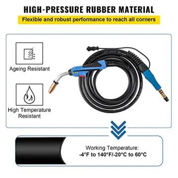 Happybuy 250Amp 15Ft Mig Welding Gun fit for Miller Welding Gun Torch Welder Gun M-25 Welding Torch Stinger Replacement fit for Miller M-25 Part Number 169598 fit 0.030"-0.035" Wire