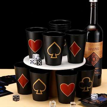 Hoolerry 72 Pcs Casino Party Cup 9 OZ Casino Theme Party Decorations Poker Tumbler Shot Cup Plastic ...