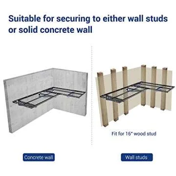 FLEXIMOUNTS 2 Pack 2x4ft Corner Wall Shelving Garage Storage Rack, 24x48 inch Floating Shelves, Black