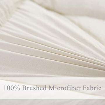 HIG Pre Washed Down Alternative Comforter Set Queen - Reversible Chic Quilt Design - Box Stitched with 4 Corner Tabs - Lightweight for All Season - Camel Duvet Comforter with 2 Pillow Shams