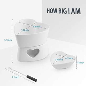 Bigger and Improved Zen Kitchen Ceramic Fondue Pot Set