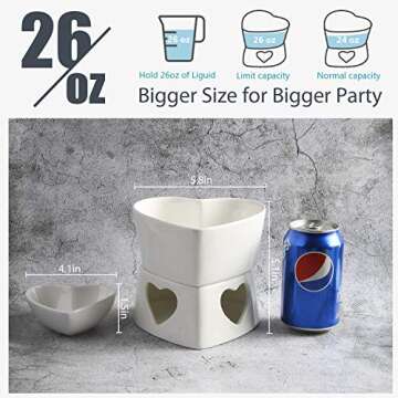 Bigger and Improved Zen Kitchen Ceramic Fondue Pot Set