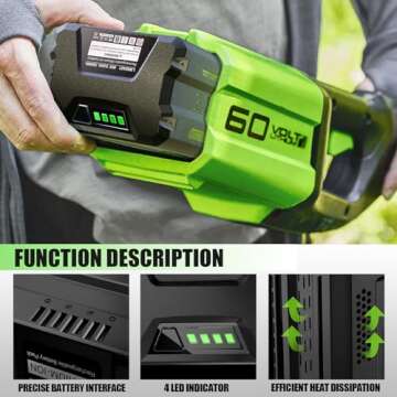NEPOWILL 60V 5.0Ah Replacement Battery for Greenworks PRO 60V Battery Max LB60A03 LB60A02 LB60A00, Compatible with Greenworks 60V Cordless Tools 20352 22232 2508302