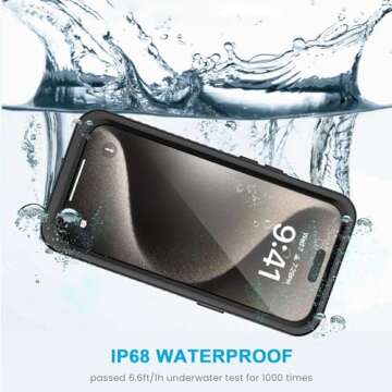 Lanhiem Magnetic for iPhone 15 Pro Max Case, Waterproof Shockproof Dustproof [Built in Screen Protec...